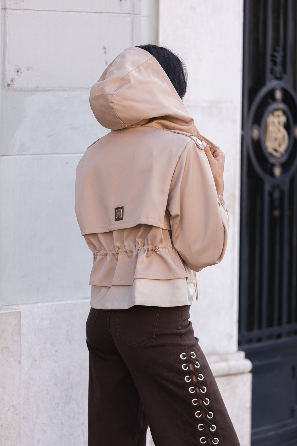 Parka Capri com Capuz Bege