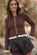 Casaco/Blusa Capri Castanho Chocolate