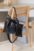Mala Bucket Croco c/ Bolsa Extra - Preto