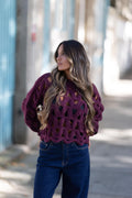 Camisola Oversized em Tricot Aberto - PRETO