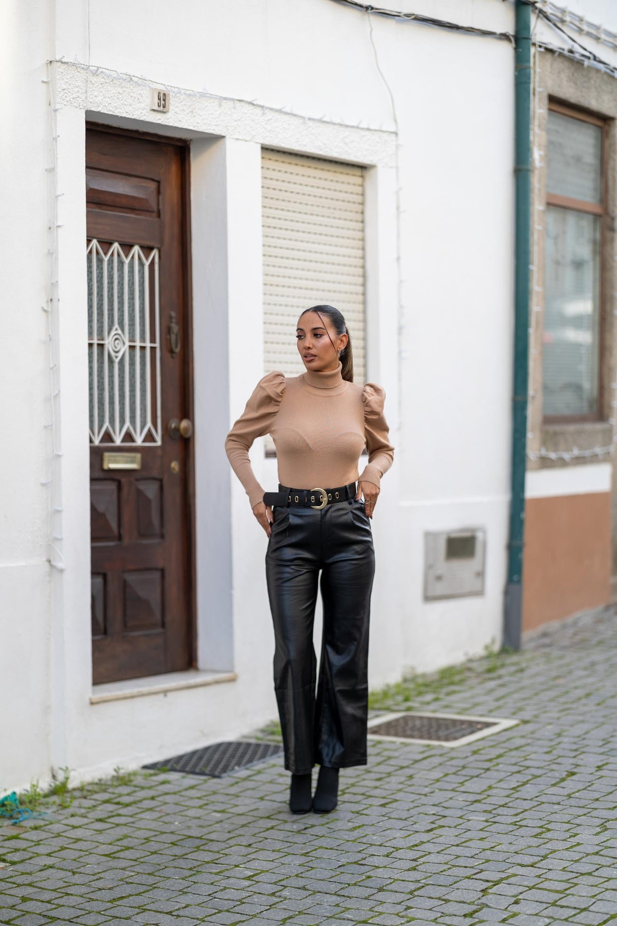 CALÇA PELE WIDE LEG