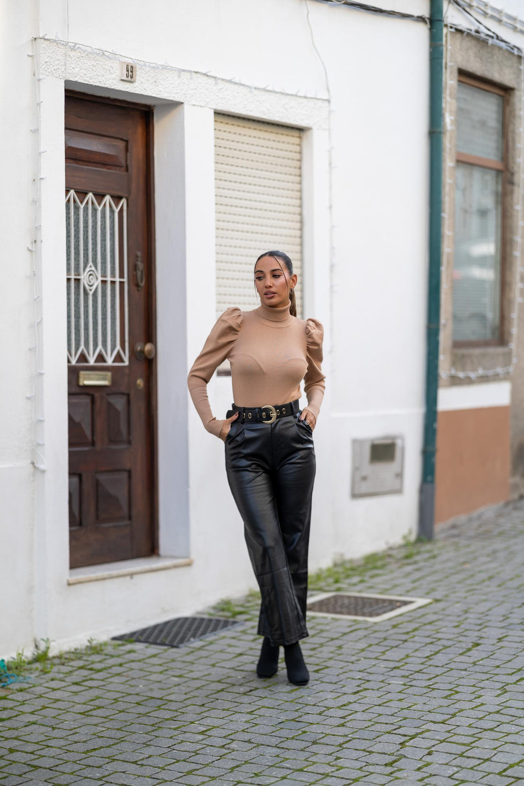 CALÇA PELE WIDE LEG