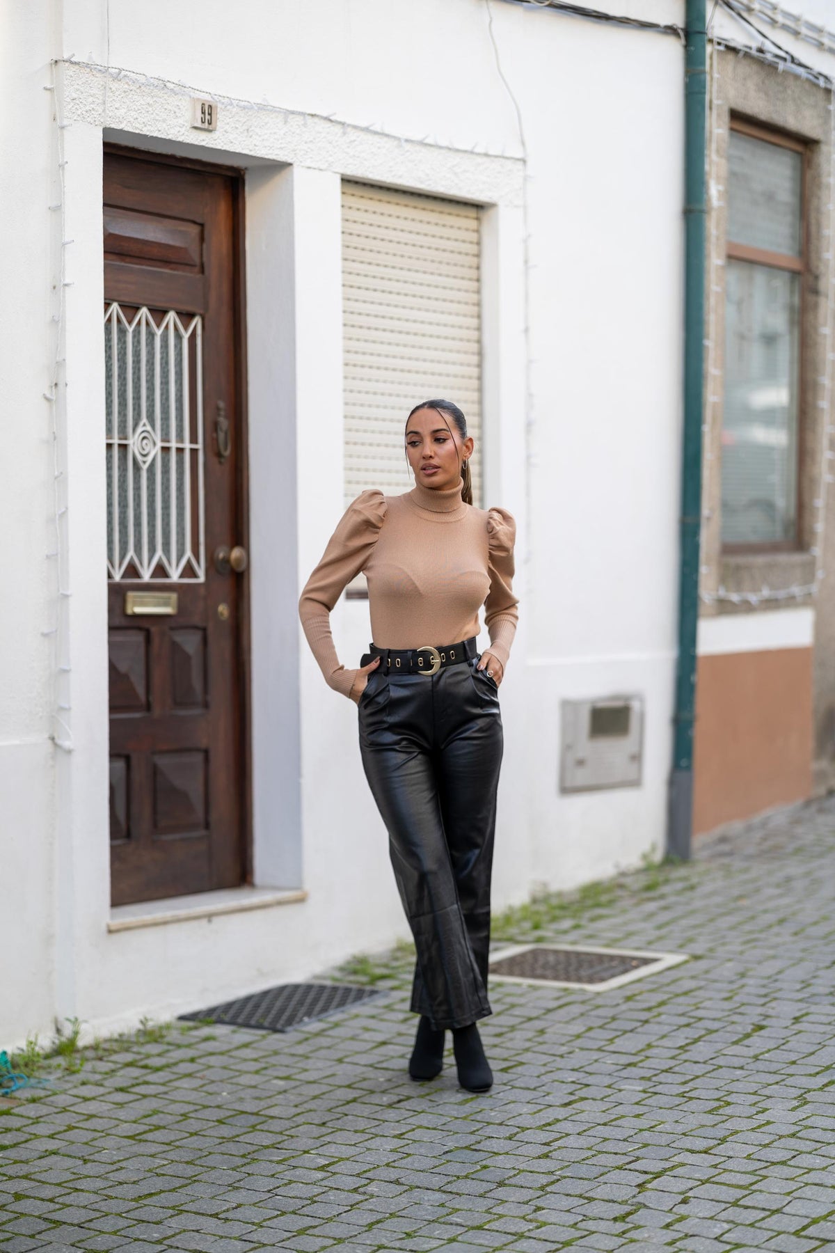 CALÇA PELE WIDE LEG