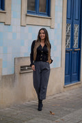 Calça Cintura Subida - CINZA