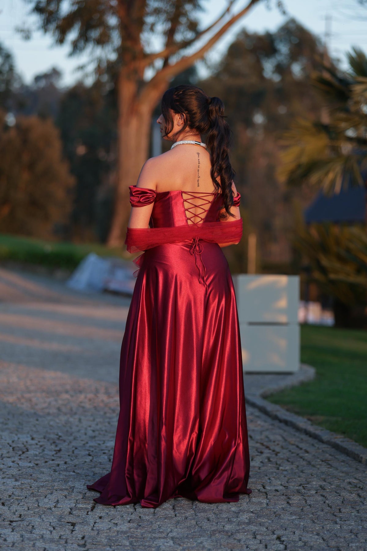 Vestido Ravena Bordeaux