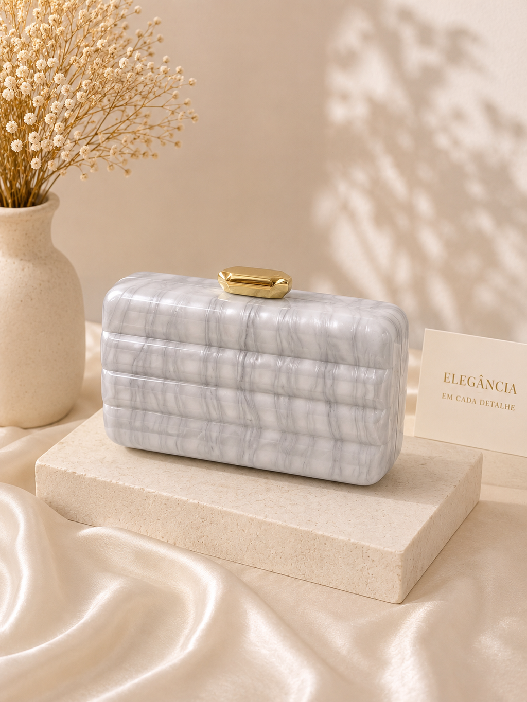 Clutch Aurora Cinza Claro