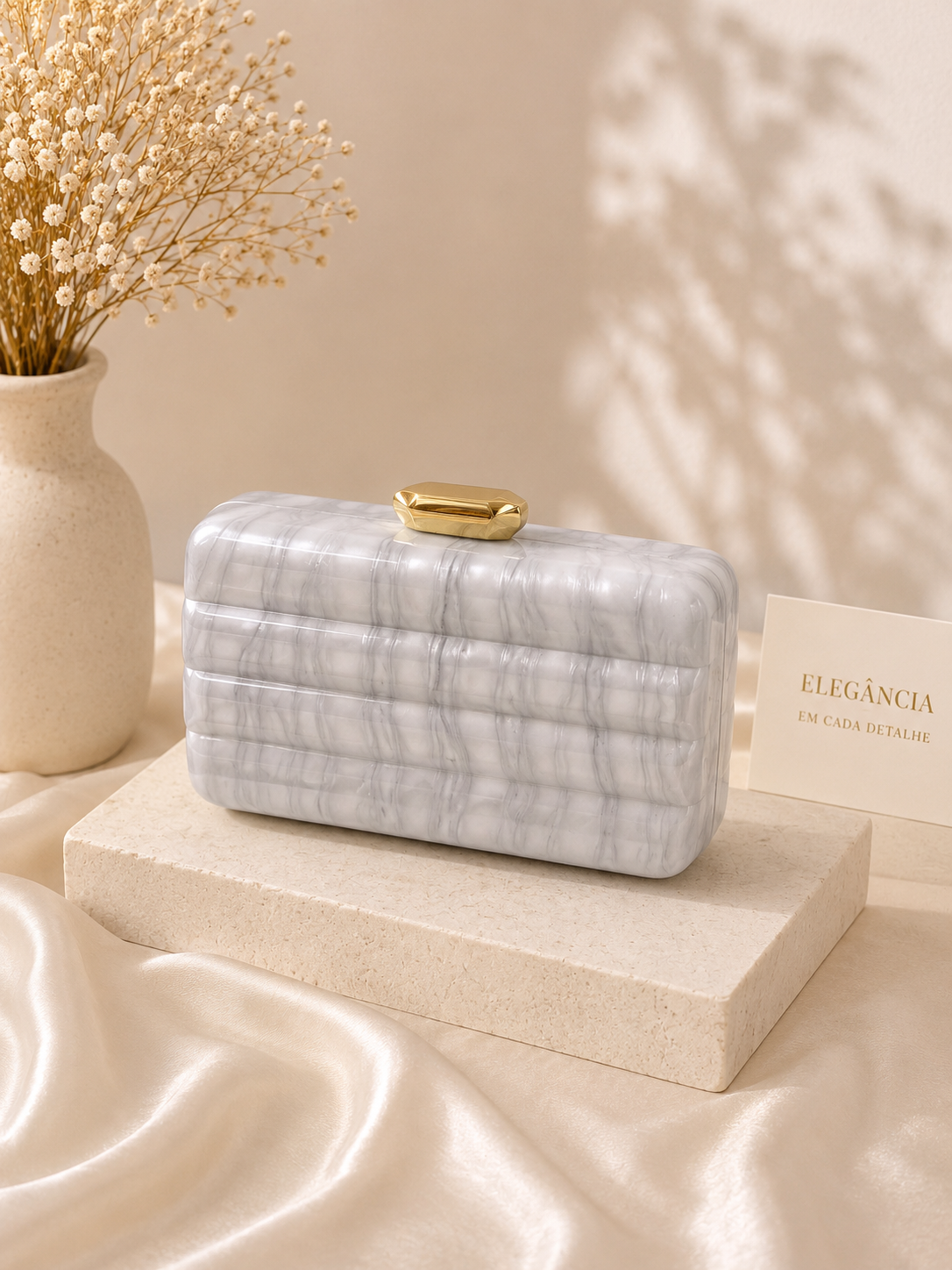 Clutch Aurora Cinza Claro