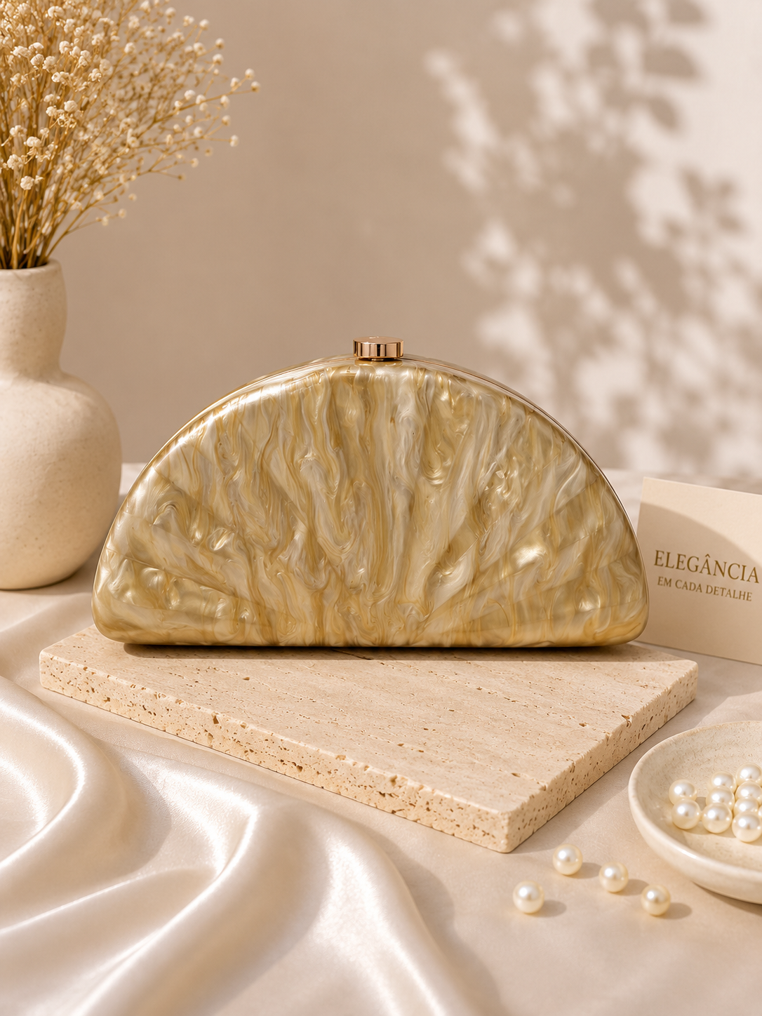 Clutch Concha - Dourado Mármore