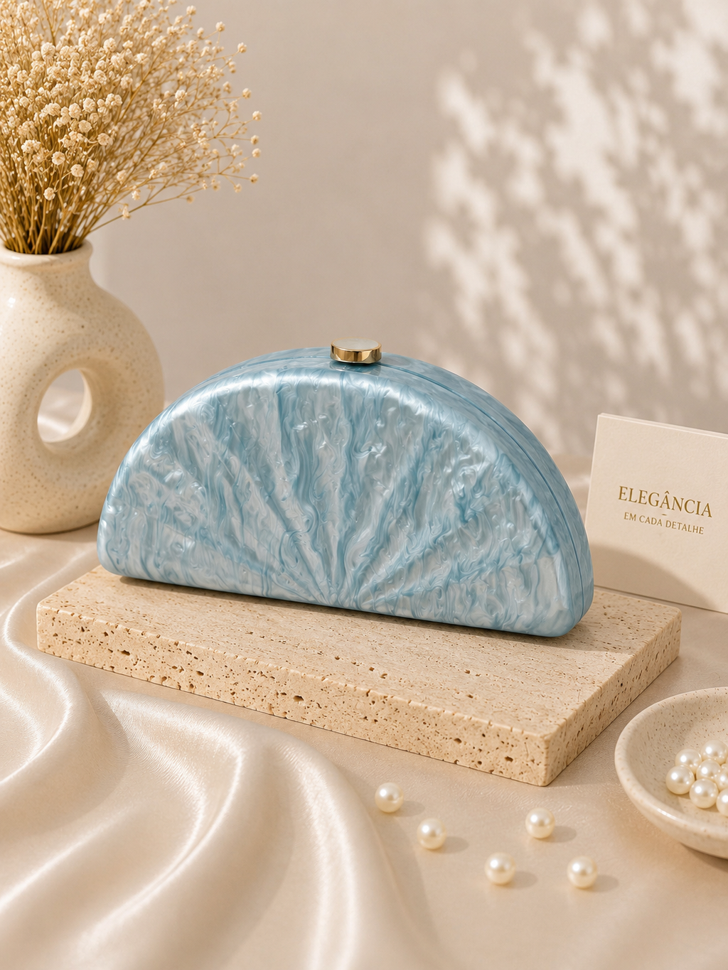 Clutch Concha Acrílico - Azul
