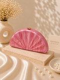 Clutch Concha Acrílico - Rosa Pérola