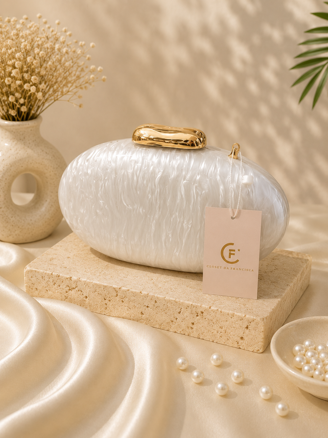 Clutch Valentina - Branco Pérola