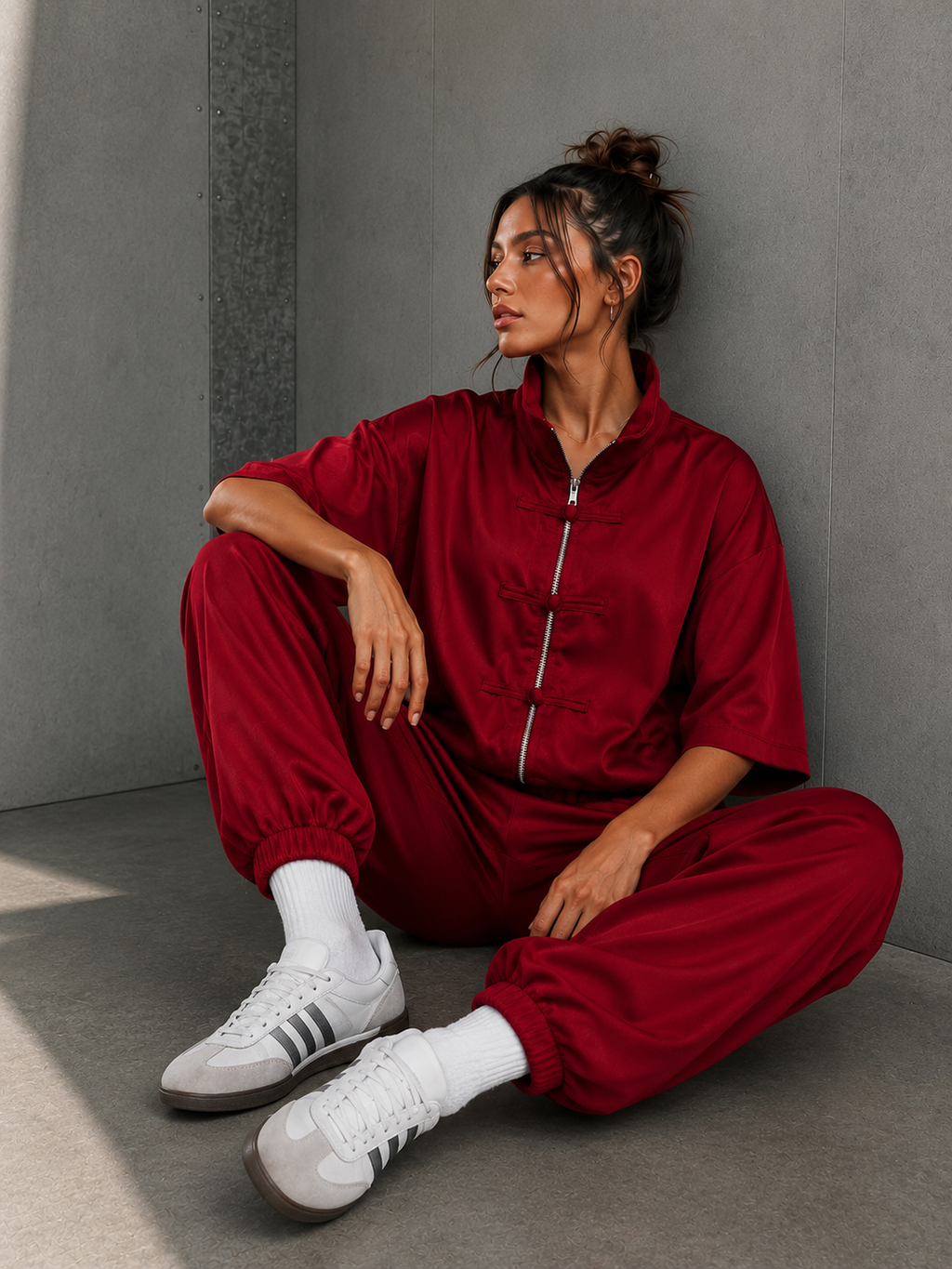 Conjunto Lumina Vermelho Bordô