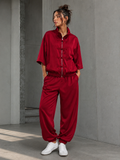 Conjunto Lumina Vermelho Bordô