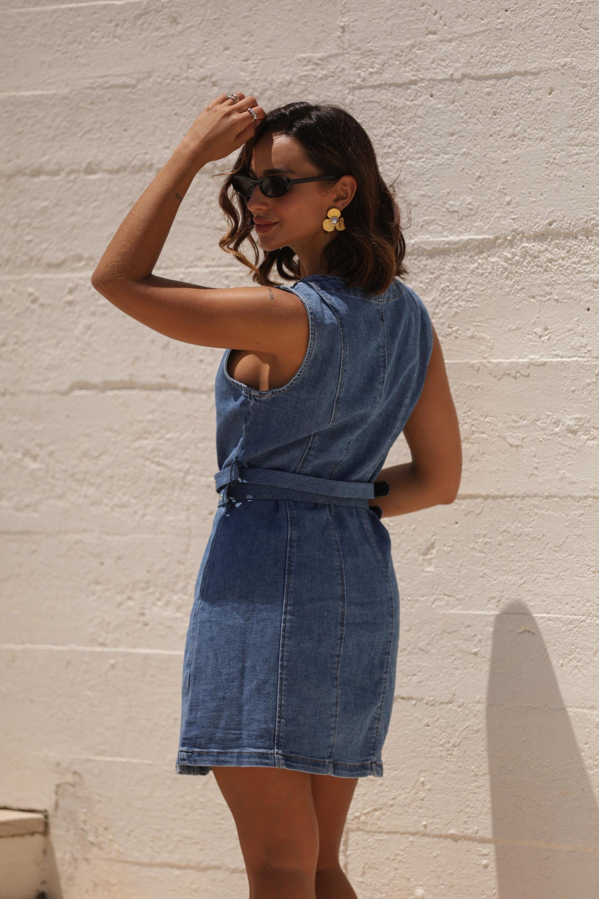 Vestido Ganga com Cinto Duplo