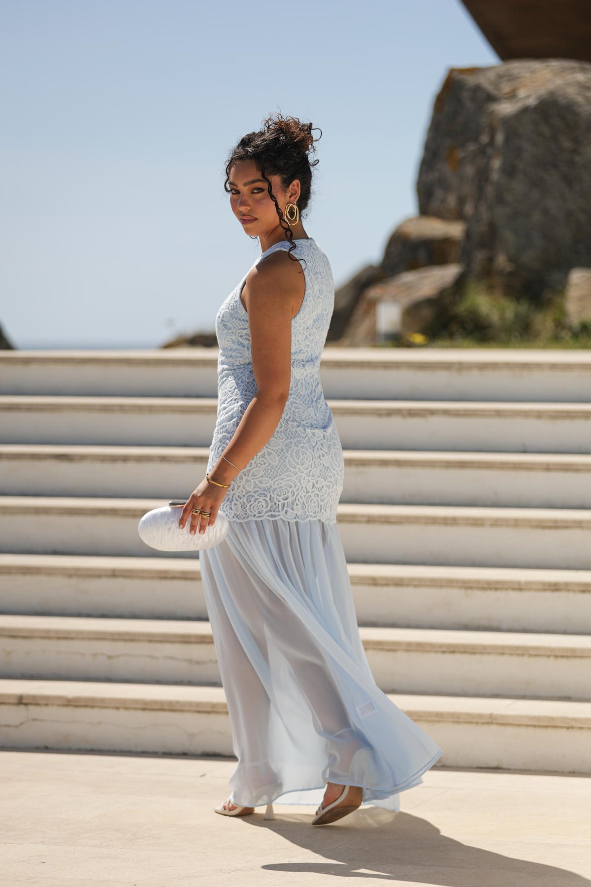 Vestido Serena - Azul Bebe