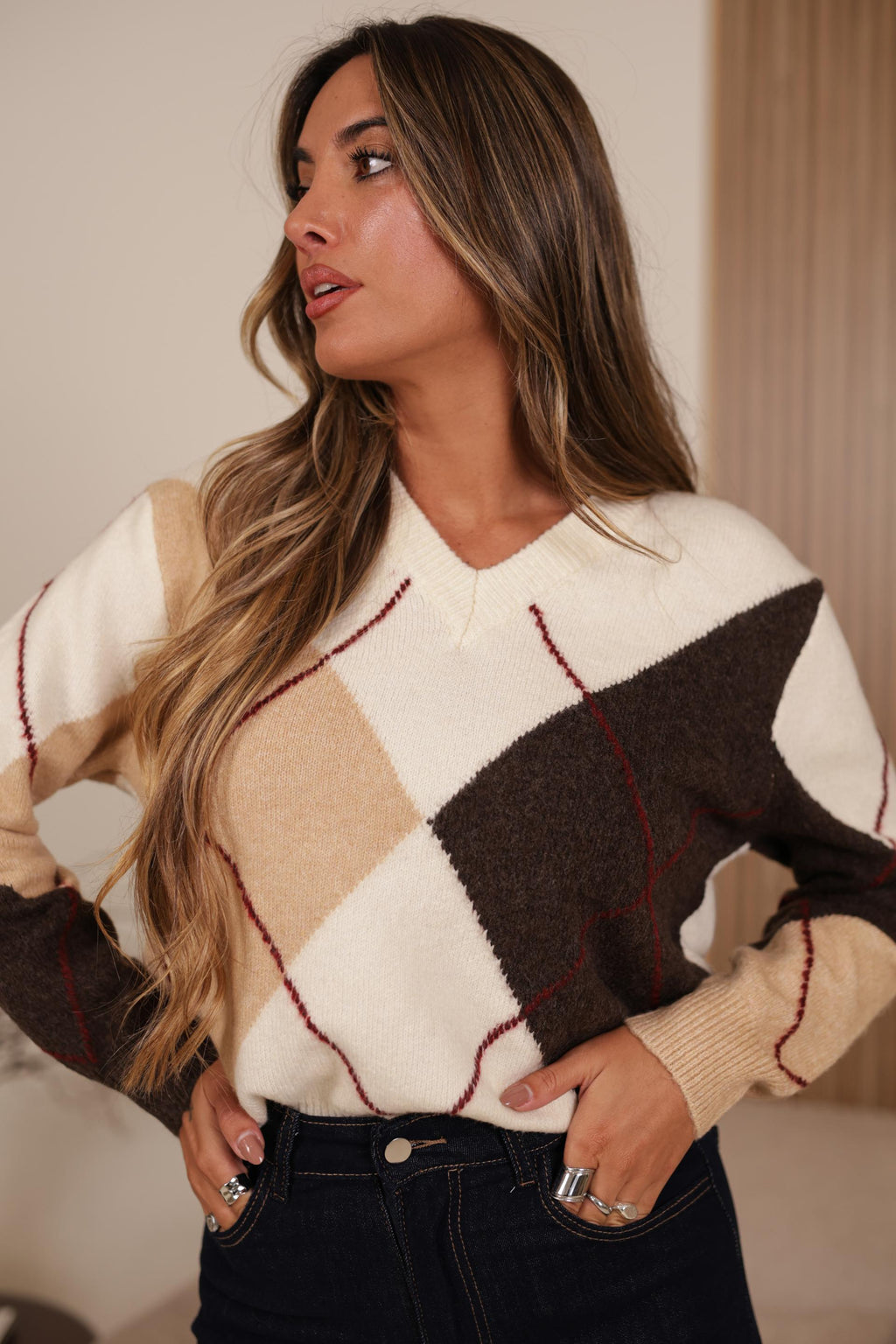 Camisola de Malha com Losangos
