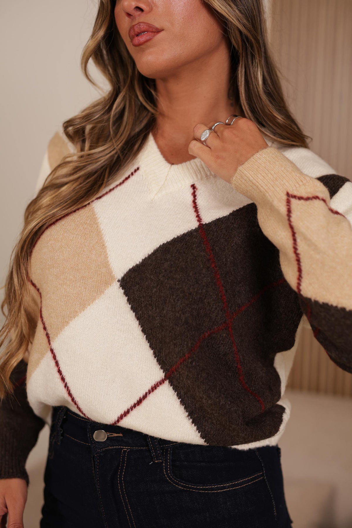 Camisola de Malha com Losangos
