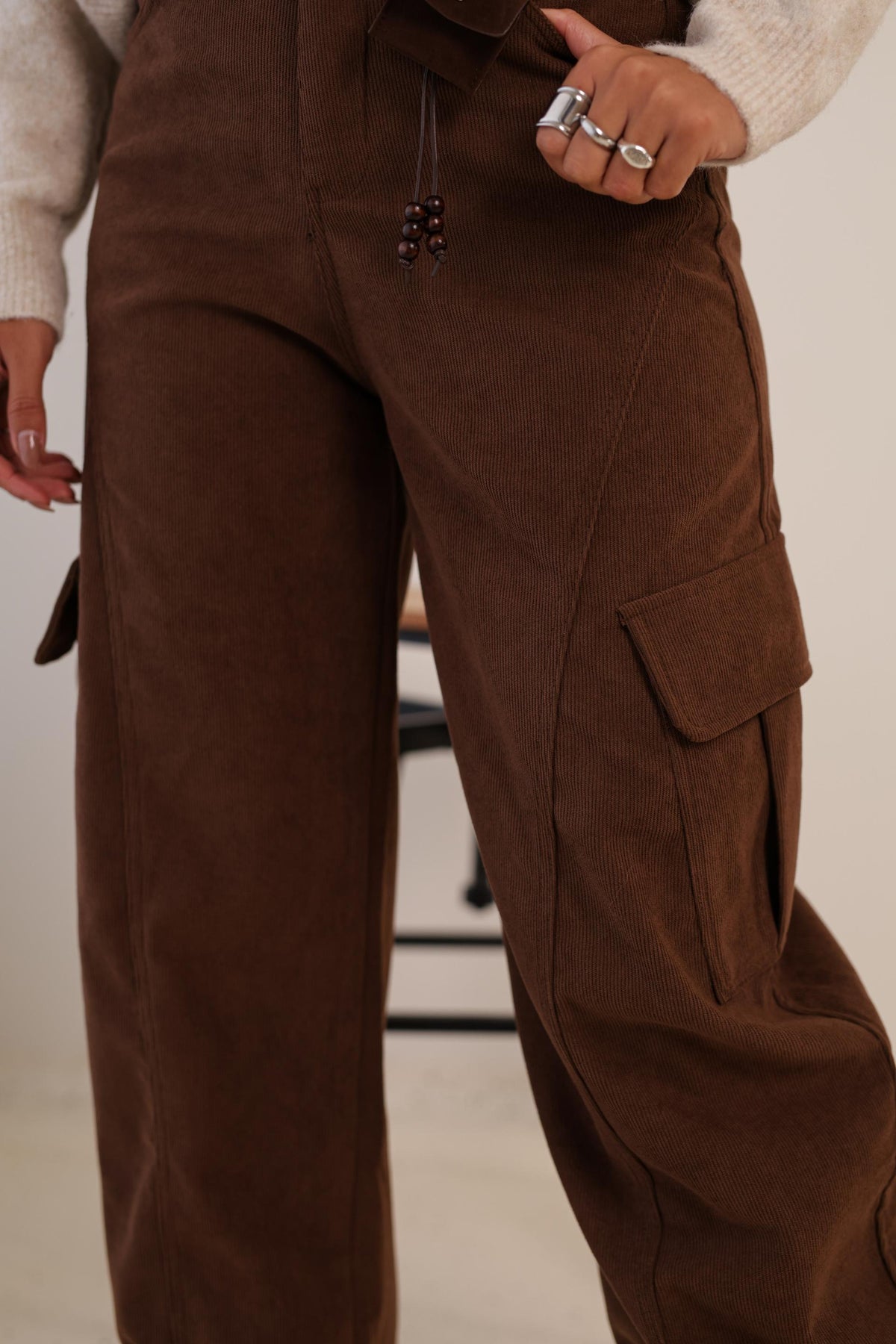 Calça Bombazine c/ Punho - CASTANHA