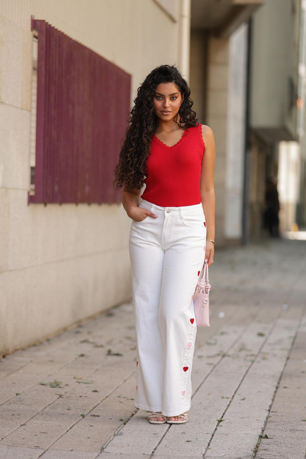 Calças Heart Wide Leg Branca