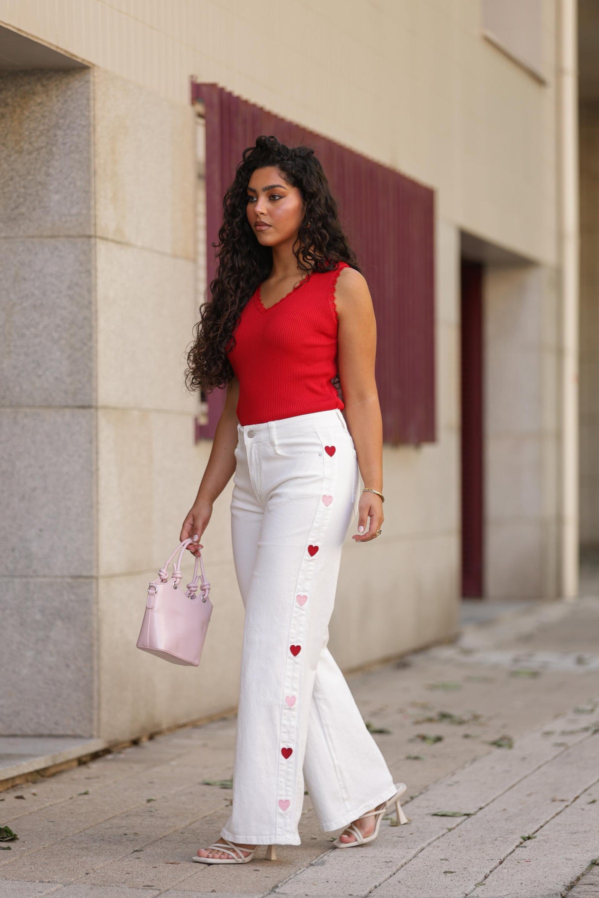 Calças Heart Wide Leg Branca